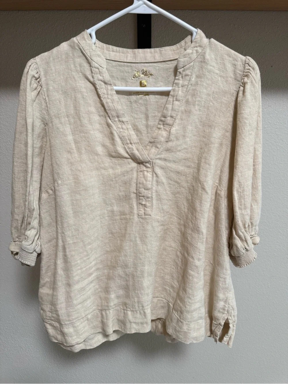Lilly Pulitzer Mialeigh Linen Top - Sand Bar X Resort White, Size 8